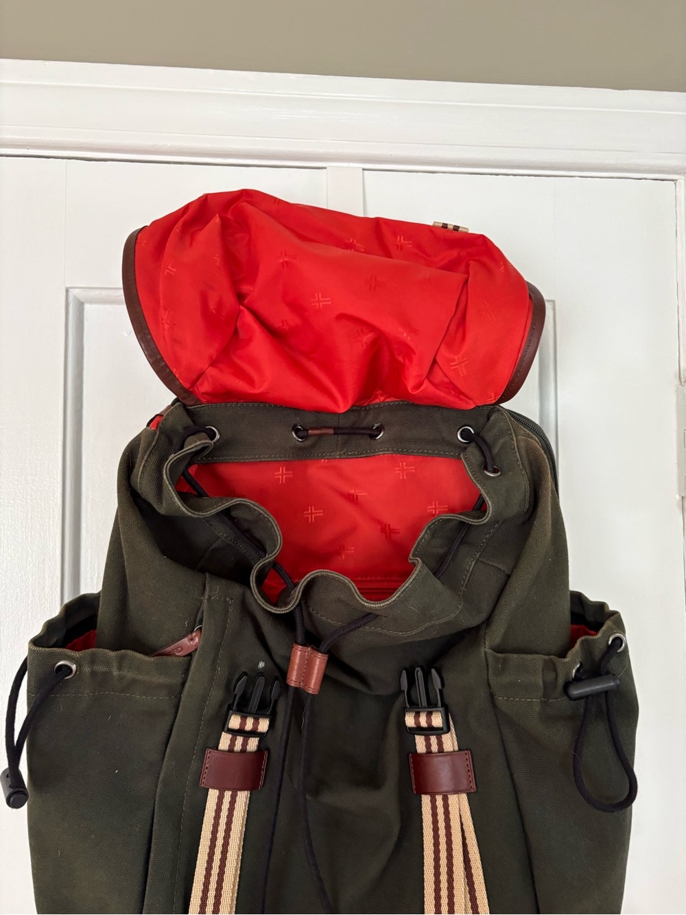 Baekgaard Sloan Backpack in Green Canvas - Picture 5 of 8